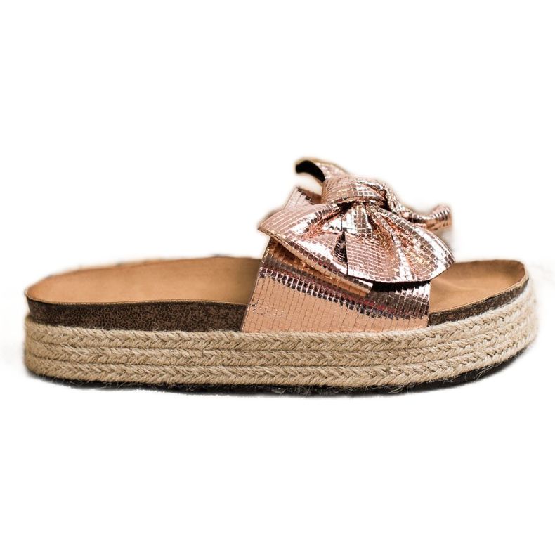 SHELOVET Kiiltävät tossut jousella kultainen