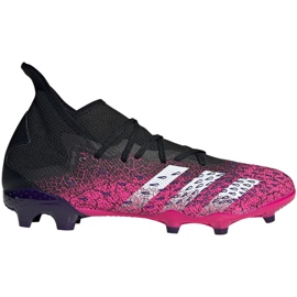 Adidas Predator Freak.3 Fg M FW7514 jalkapallokengät musta, musta, pinkki vaaleanpunainen