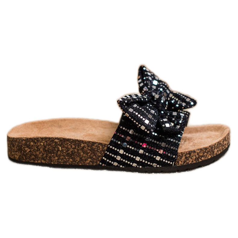 SHELOVET Glitter -tossut jousella musta