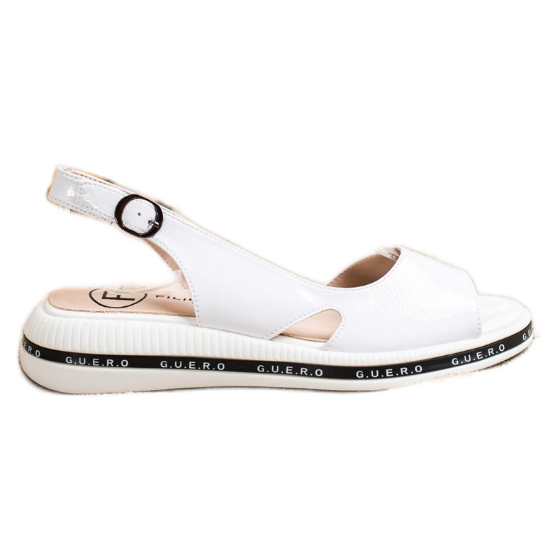 Filippo Mukavat lakatut sandaalit valkoinen