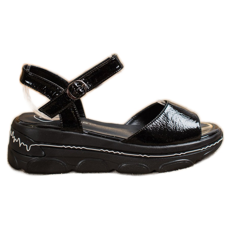 Filippo Lakatut sandaalit alustalla musta