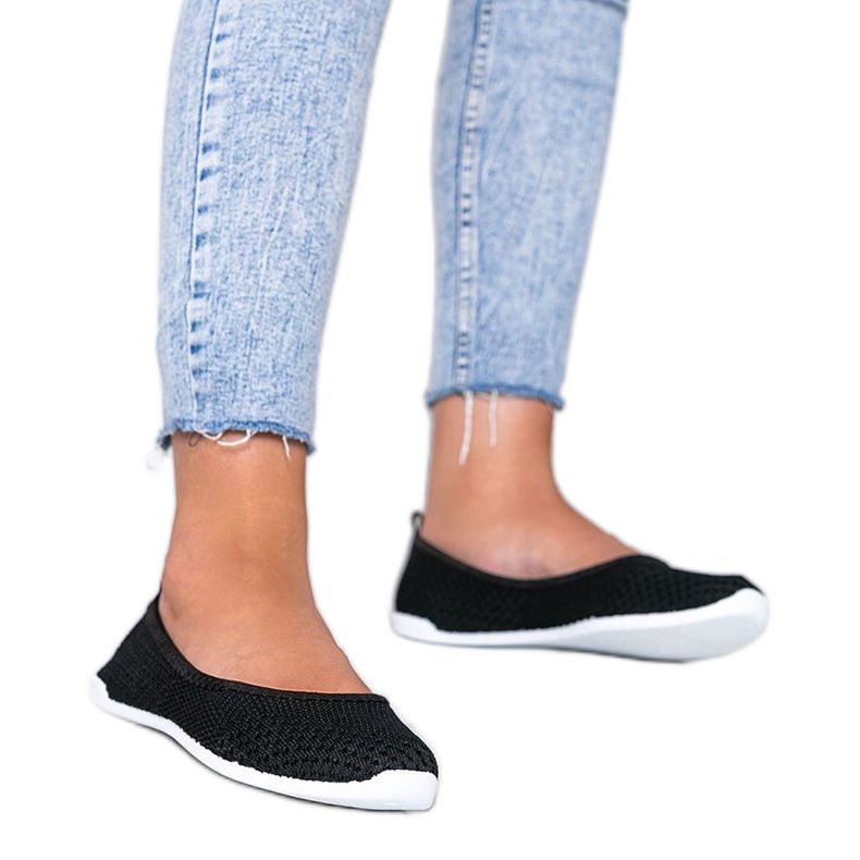 Mustat kangasbalerinat Good Days -kuvioinnilla