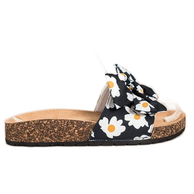 SHELOVET Muodikkaita tossuja kukilla musta