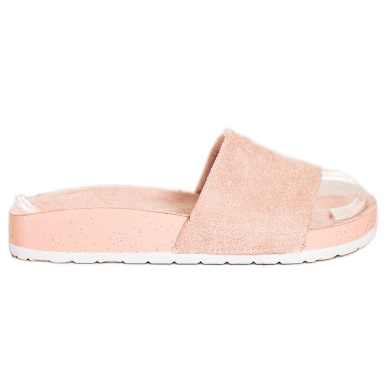 SHELOVET Muodikkaat mokkanahkatossut vaaleanpunainen