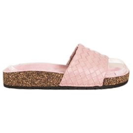 SHELOVET Muodikkaat punotut tossut vaaleanpunainen