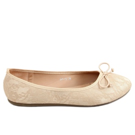 Beige pitsi-ballerinat DY-12 Aprikoosi