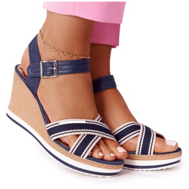 PG1 Wedge -sandaalit Navy Blue Sea Wave tummansininen