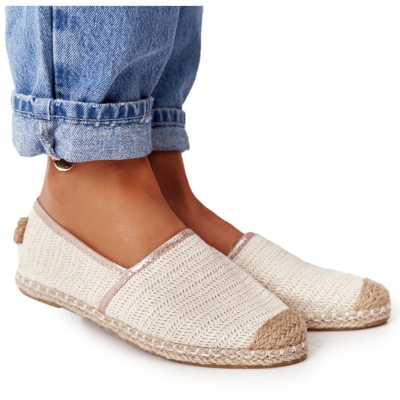 Espadrillot olkipohjalla Lu Boo Ecru beige