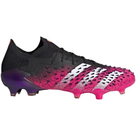 Adidas Predator Freak.1 L Fg M FW7244 jalkapallokengät valkoinen, musta, pinkki musta