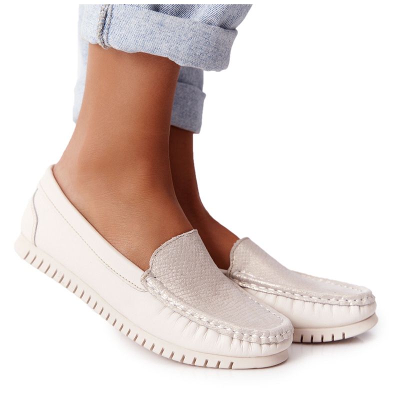 Naisten nahkakengät S.Barski 97630 Ecru ekru