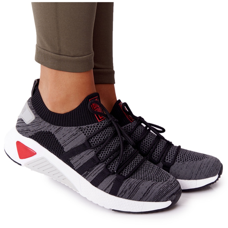 Naisten urheilukengät Memory Foam Big Star HH274532 Tummanharmaa valkoinen