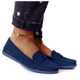 Naisten Mokkanahkakengät Big Star HH274663 Navy Blue tummansininen