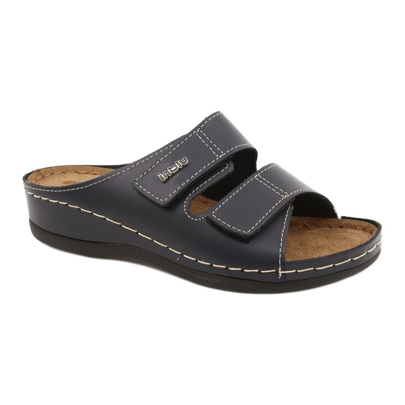 Inblu -naisten nahkatohvelit 158d106 laivastonsininen