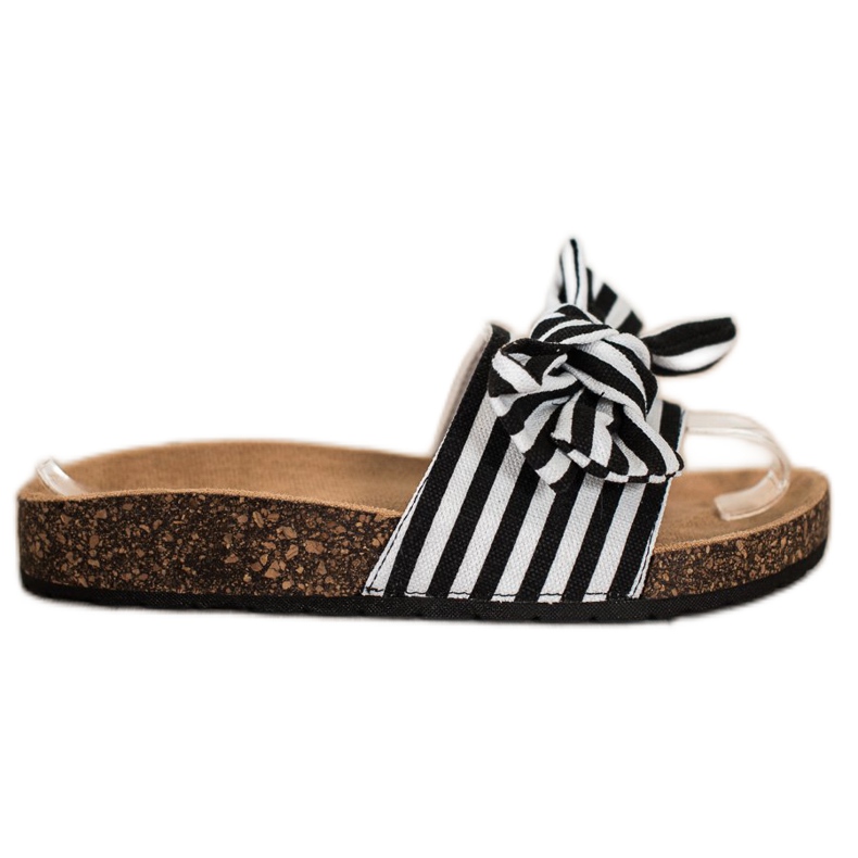 SHELOVET Muodikkaat raidalliset tossut valkoinen musta