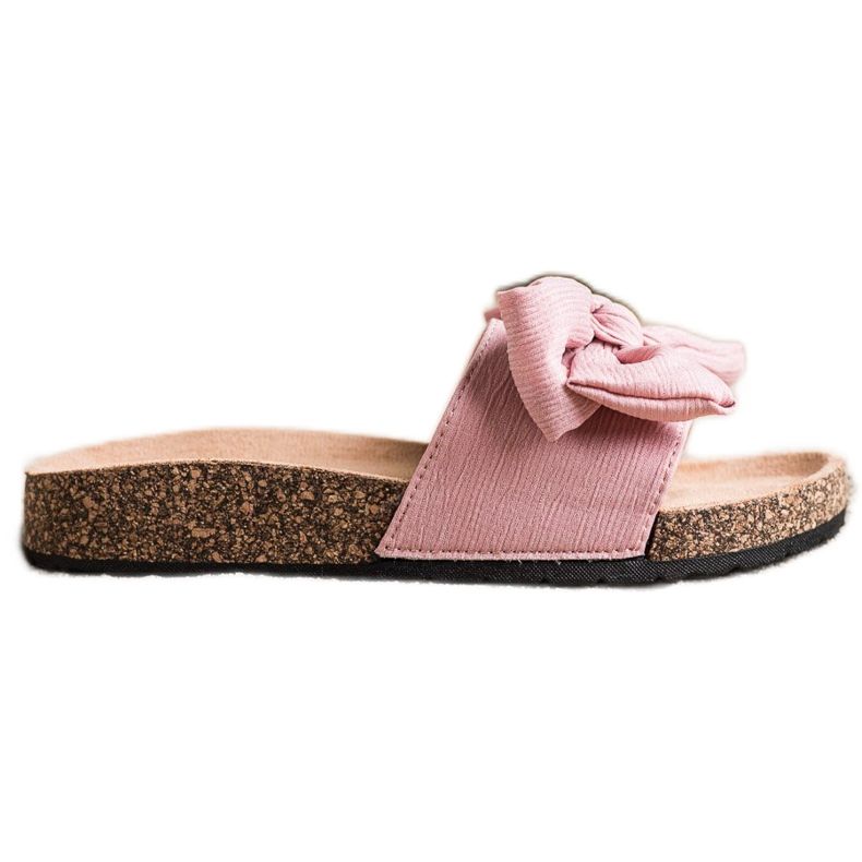 SHELOVET Tossut, joissa on rusetti vaaleanpunainen