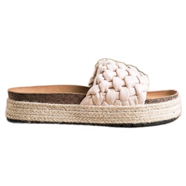 SHELOVET Punotut Espadrilles-varvastossut beige