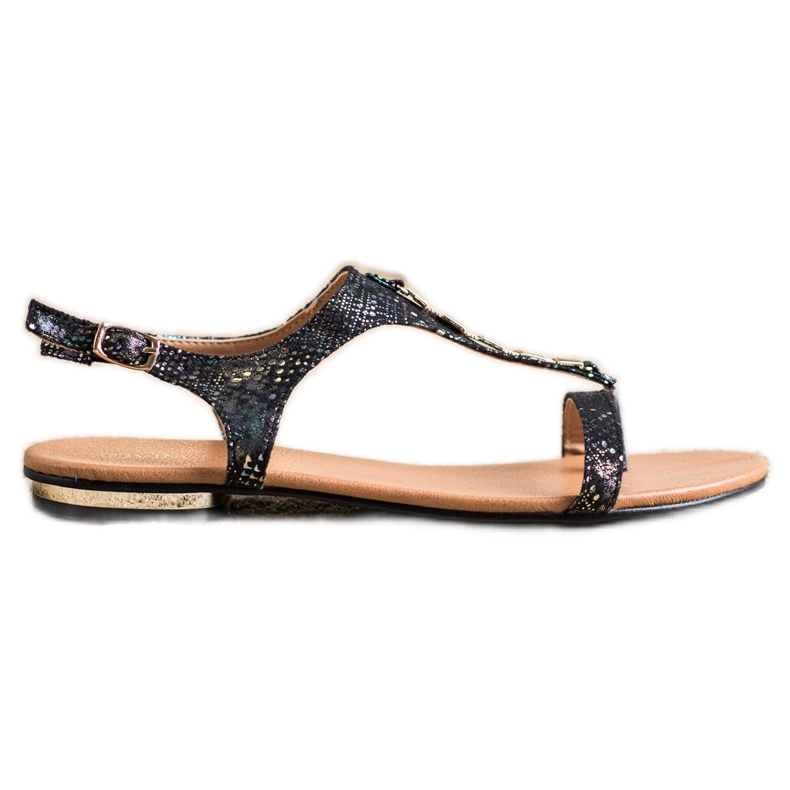 Sandaalit kultaisilla VINCEZA -koristeilla musta