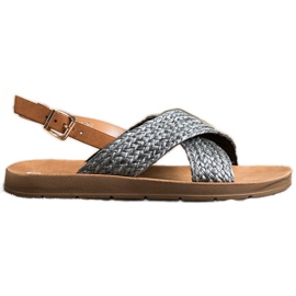 SHELOVET Mukavat punotut sandaalit musta SHELOVET Mukavat punotut sandaalit musta