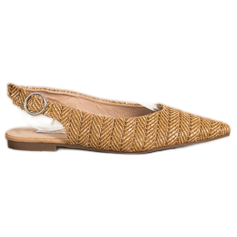 SHELOVET Olki pumput avoin kantapää ruskea