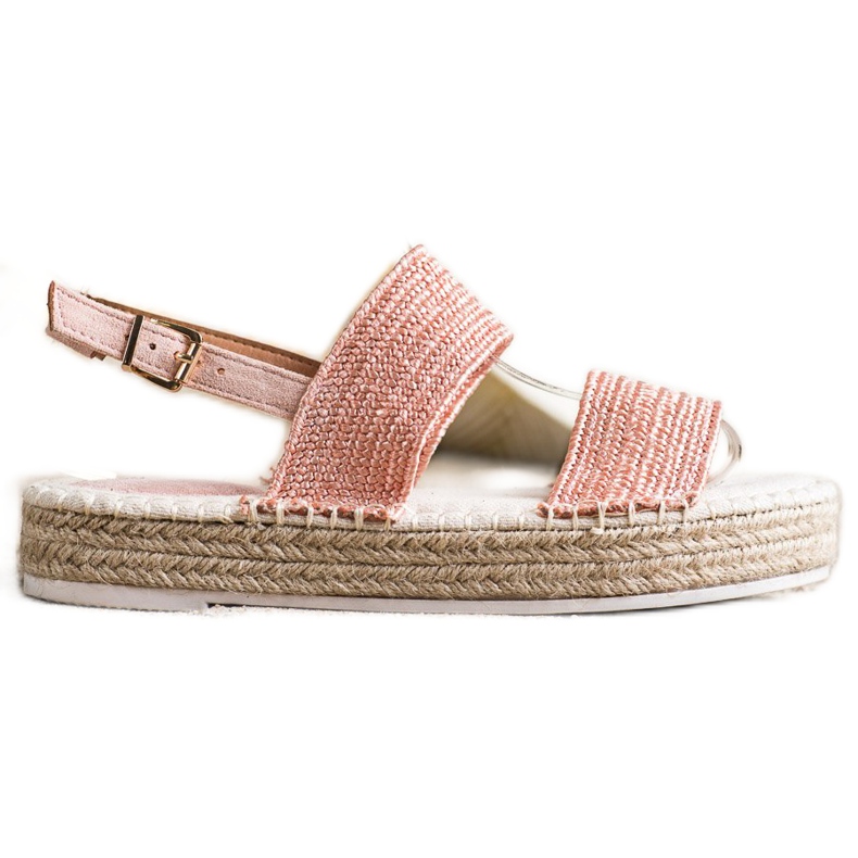 SHELOVET Punotut sandaalit alustalla vaaleanpunainen