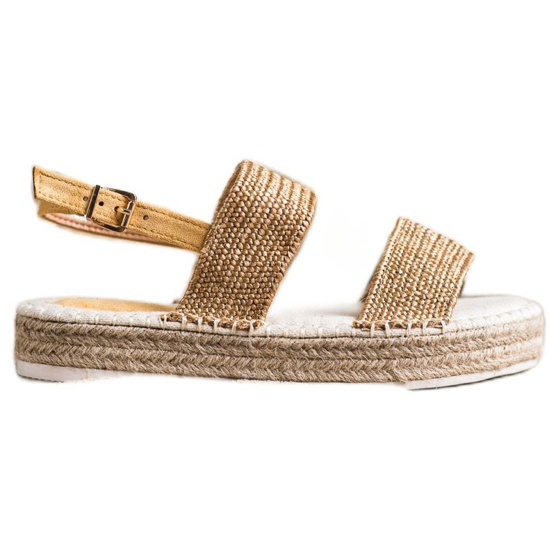 SHELOVET Punotut sandaalit alustalla kultainen