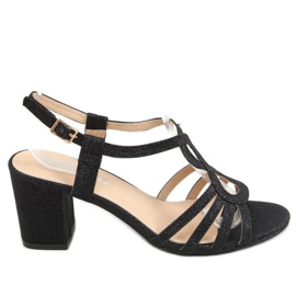 Mustat korkokengät sandaalit A3083 Musta