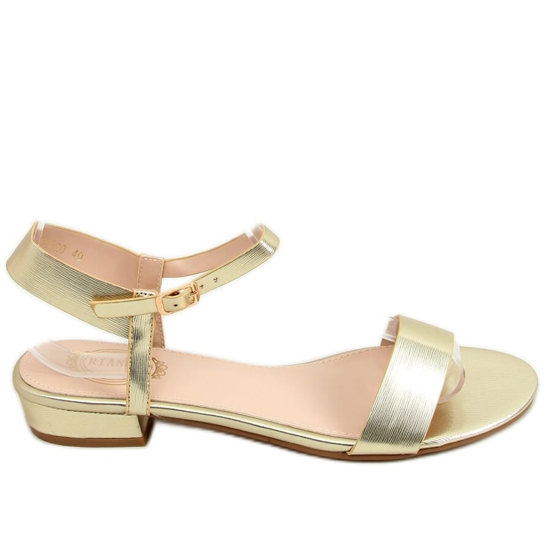 Litteät sandaalit kultaa F9020 Gold kultainen