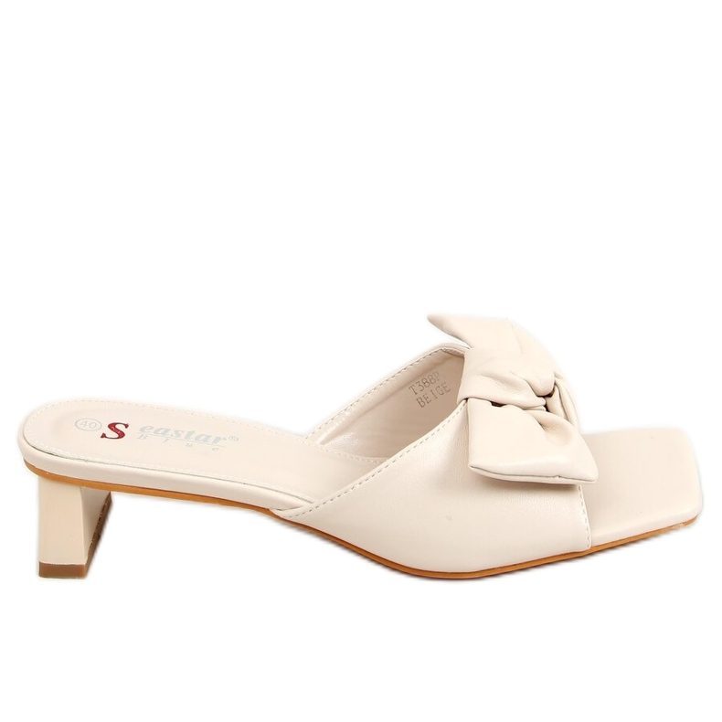 Tossut suunnittelija beige kantapää T388P Beige