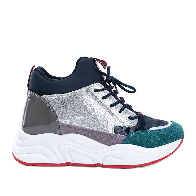 Laivastolliset lenkkarit paksulla Cassadi -pohjalla laivastonsininen monivärinen