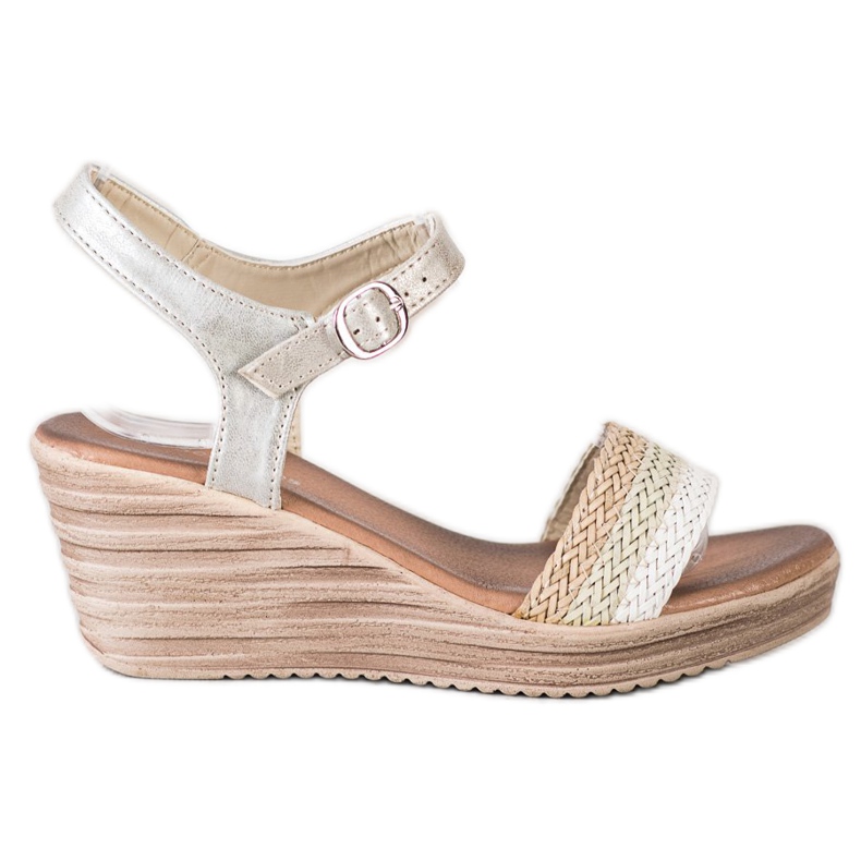 Sea Elves Rento Wedge sandaalit beige valkoinen hopea