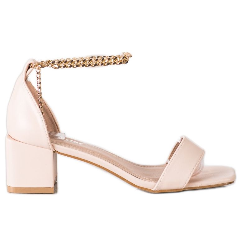 Seastar Sandaalit koristeellisella ketjulla beige kultainen