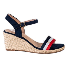 Kevyt VINCEZA raidallinen sandaalit valkoinen punainen laivastonsininen Kevyt VINCEZA raidallinen sandaalit valkoinen punainen laivastonsininen