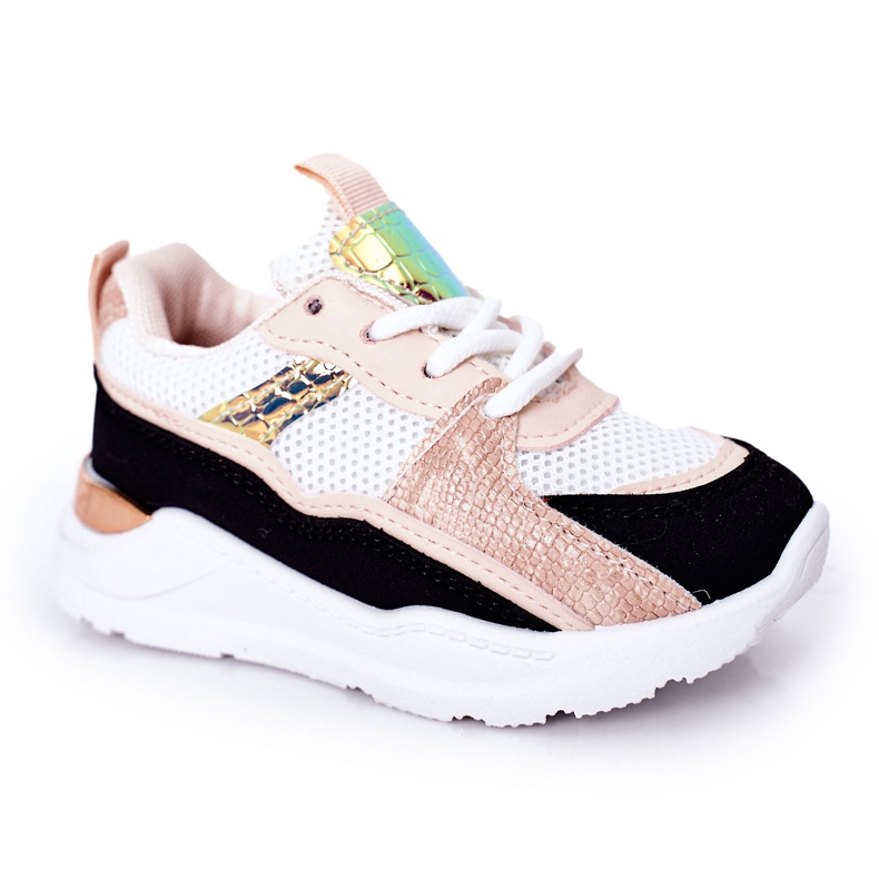 Lasten urheilukengät Lenkkarit Musta-Vaaleanpunainen Game Time valkoinen