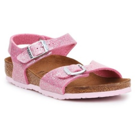 Birkenstock Rio Plain Jr 1018991 sandaalit musta vaaleanpunainen