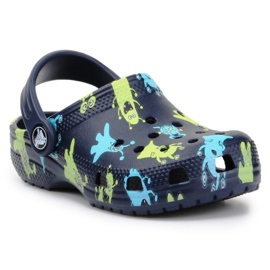 Crocs Classic Monster Print Clog Jr 206833-410 tummansininen