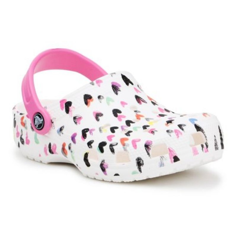 Crocs Classic Heart Print Clog Jr 207000-100 valkoinen monivärinen