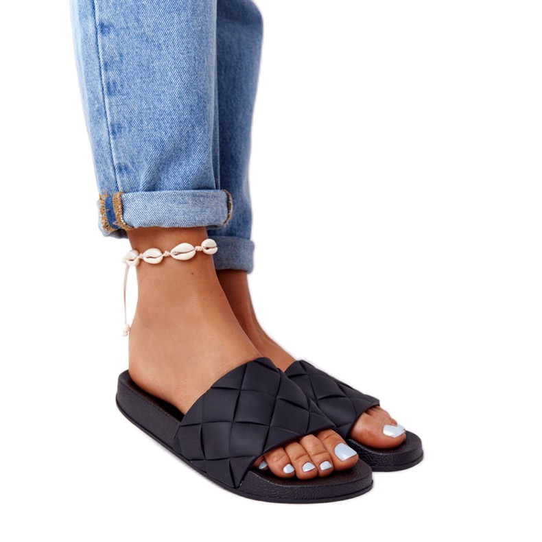 PS1 Naisten mustat kumitossut Let's Swim