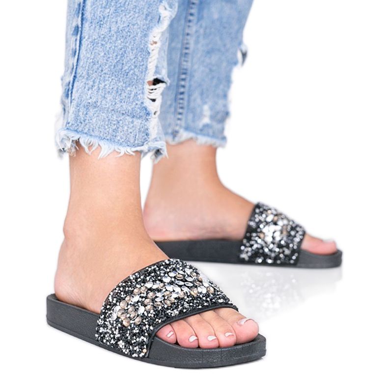 Mustat naisten Bling Bling -tossut