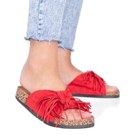 Punaiset sandaalit Crys -korkkipohjassa punainen