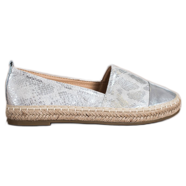 Bestelle Kiiltävät espadrillit Eco -nahalla harmaa