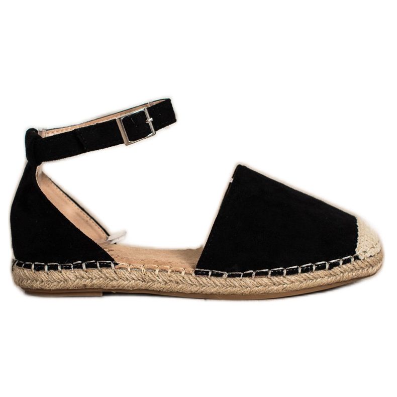 Small Swan Mustat espadrillit soljella