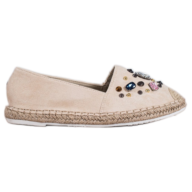 Gogo Espadrillot kristallien kanssa beige