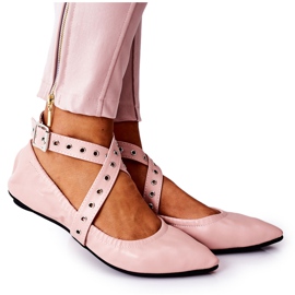 Taitettavat nahkabaleriinit Lu Boo Pink vaaleanpunainen