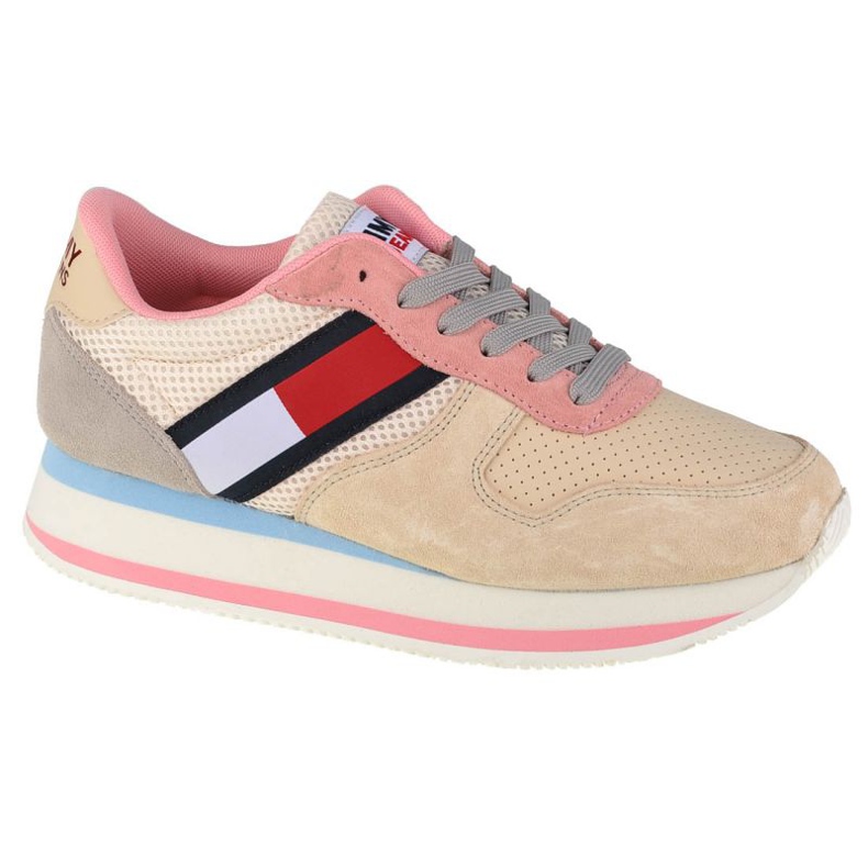 Tommy Hilfiger Jeans Flatform Runner W EN0EN01357-AA8 kengät beige vaaleanpunainen