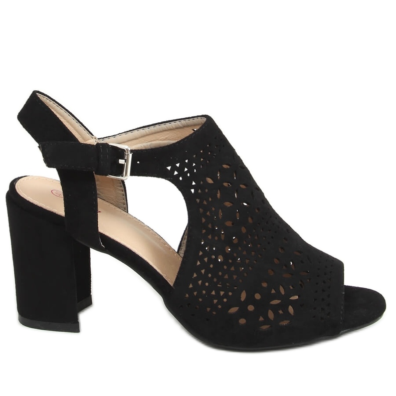 Musta kantapää avoimet sandaalit 429-10 Musta