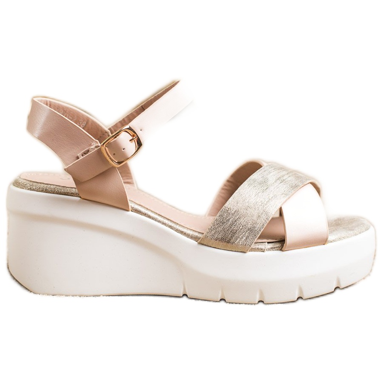 Small Swan Wedge sandaalit beige kultainen