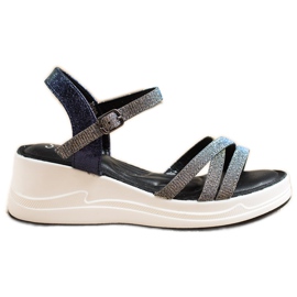 Small Swan Glitter sandaalit Wedge tummansininen harmaa