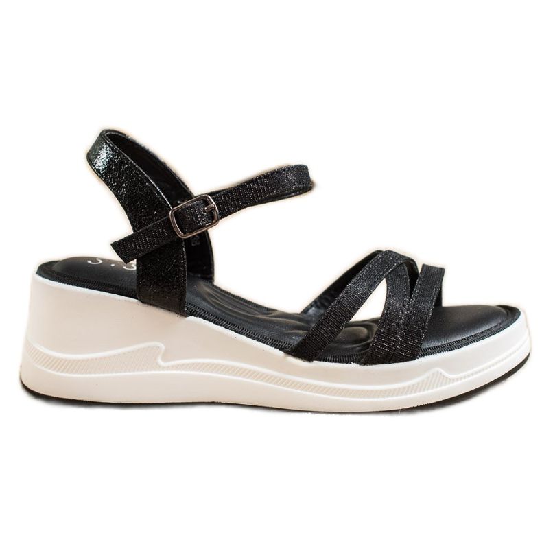 Small Swan Glitter sandaalit Wedge musta