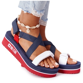 Foam Wedge Sandaalit Big Star HH274A084 Navy Blue punainen tummansininen