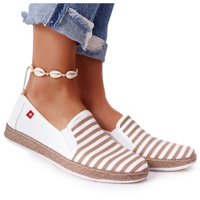 Naisten espadrillit Big Star HH276001 Beige-valkoinen ruskea